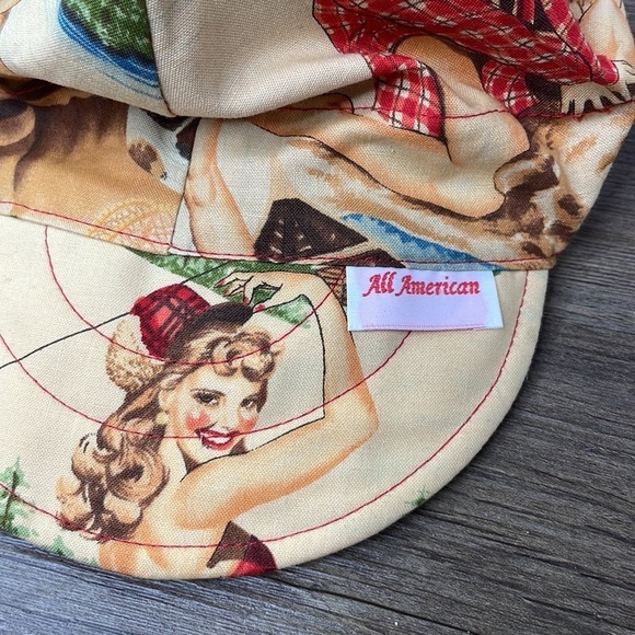 All American Pin Up Girl Biker Hat, made in USA, size Large - Picture 4 of 8